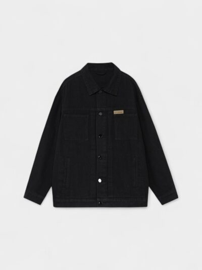 Spring and Autumn Men's Black Denim Coat Men's Fashionable Duffy Handsome American Retro Men's Loose Denim Coat