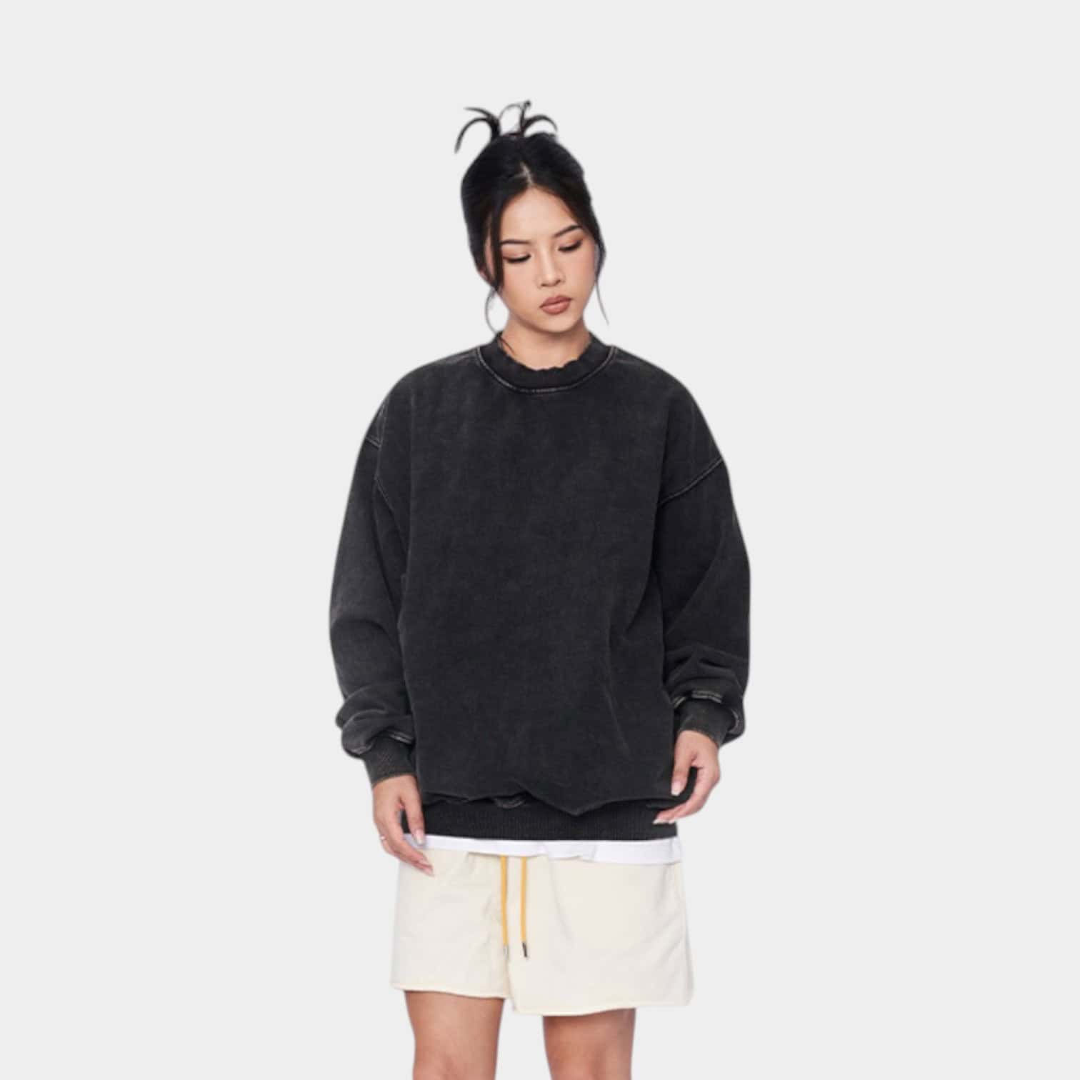 Unisex Oversized Langarm-Sweatshirt – Bild 3