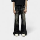 OREETA Washed Ruffled Split Skinny Jeans 2024 Fashion Brand Old and Slim High Street Jeans