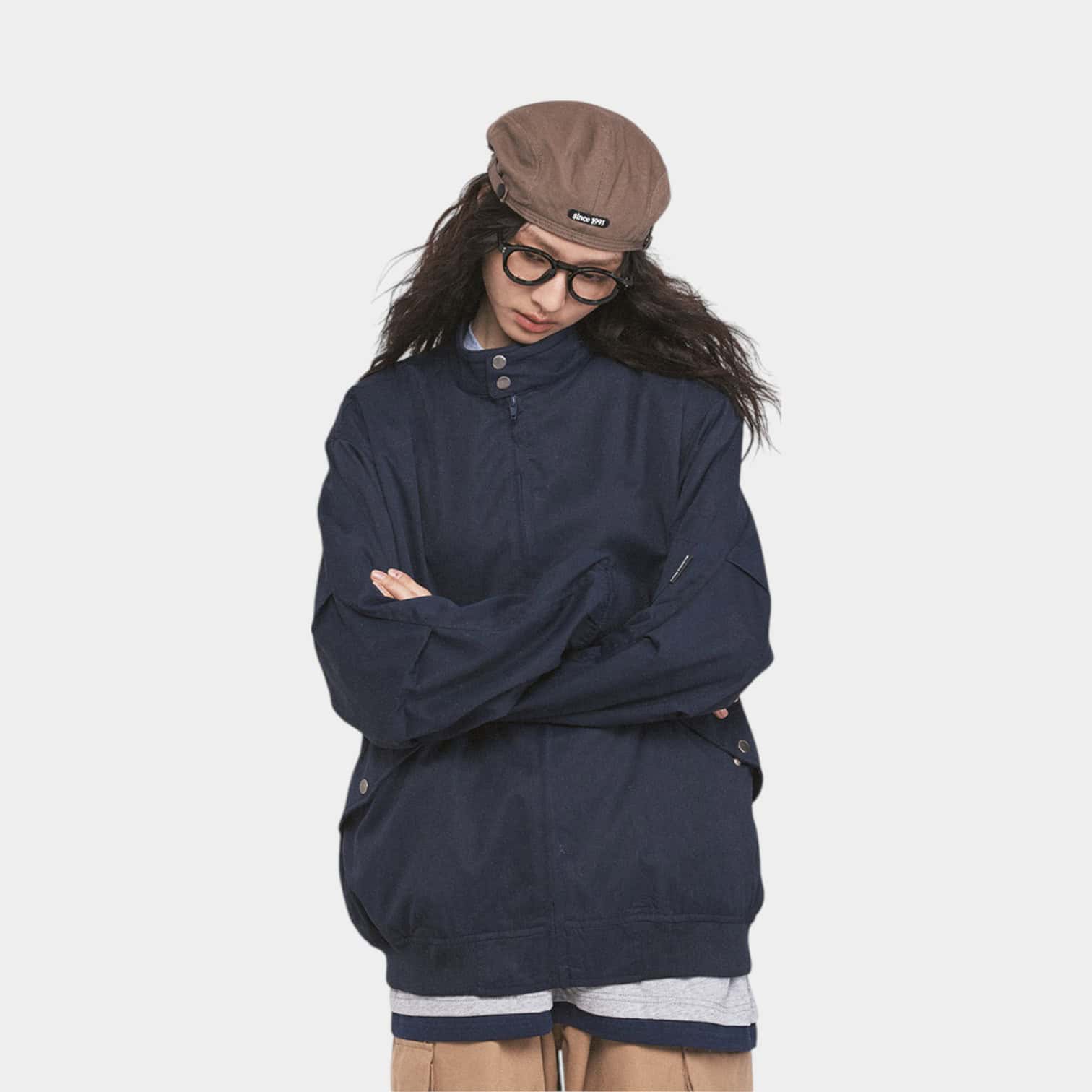 Damen Oversized Bomberjacke mit langen Ärmeln – Bild 6