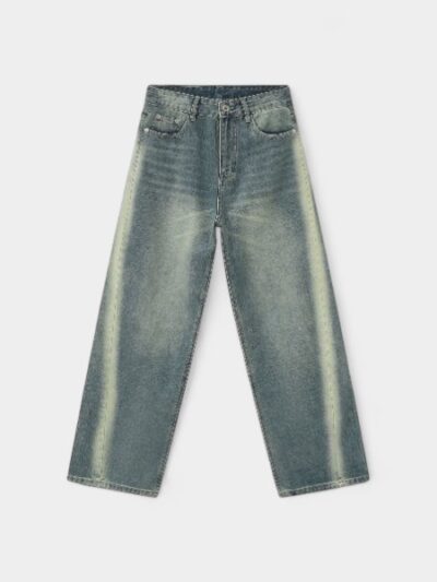 Nirben Denim | retro gradient jeans men's American fashion brand high street loose straight pants wide leg pants new