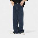 nirben Denim | Dark Blue Jeans Korean Loose Wide Leg Casual Washed Straight Long Pants