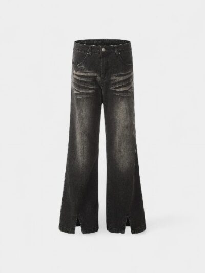 OREETA Washed Ruffled Split Skinny Jeans 2024 Fashion Brand Old and Slim High Street Jeans