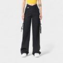 OREETA 2024 Trendy Personalized Workwear Pants High Waist Straight Leg Men's Women's Sash Decorated Cross Waist Seal Japanese Style