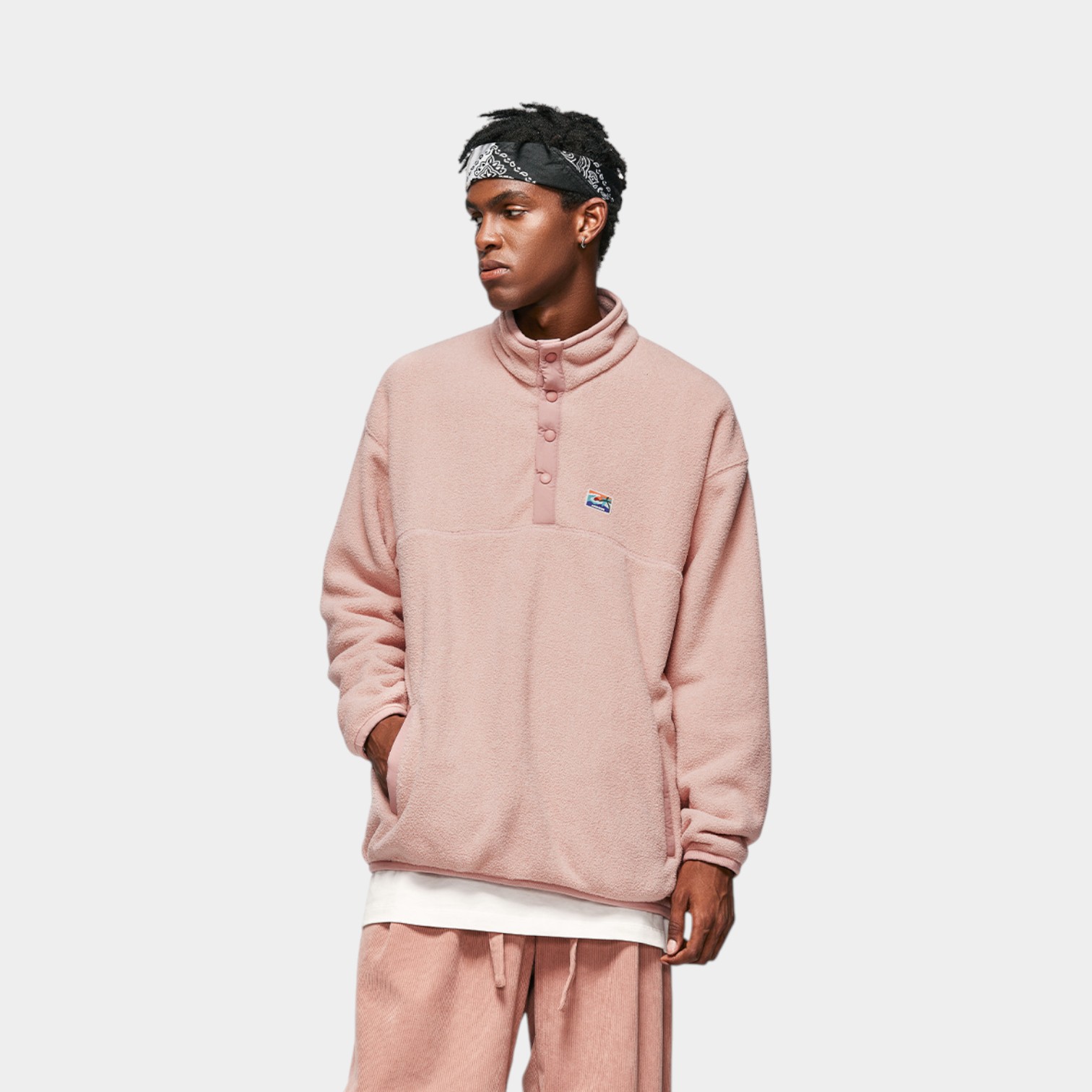 Unisex Oversized Fleece Pullover mit langen Ärmeln – Bild 2