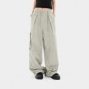 OREETA High Street Niche Personality Drawstring High Waist Overalls 2024 Fashion Brand American Pure Cotton Wide Leg Overalls