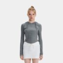 Damen Slim Fit Langarm Reißverschluss Jacke