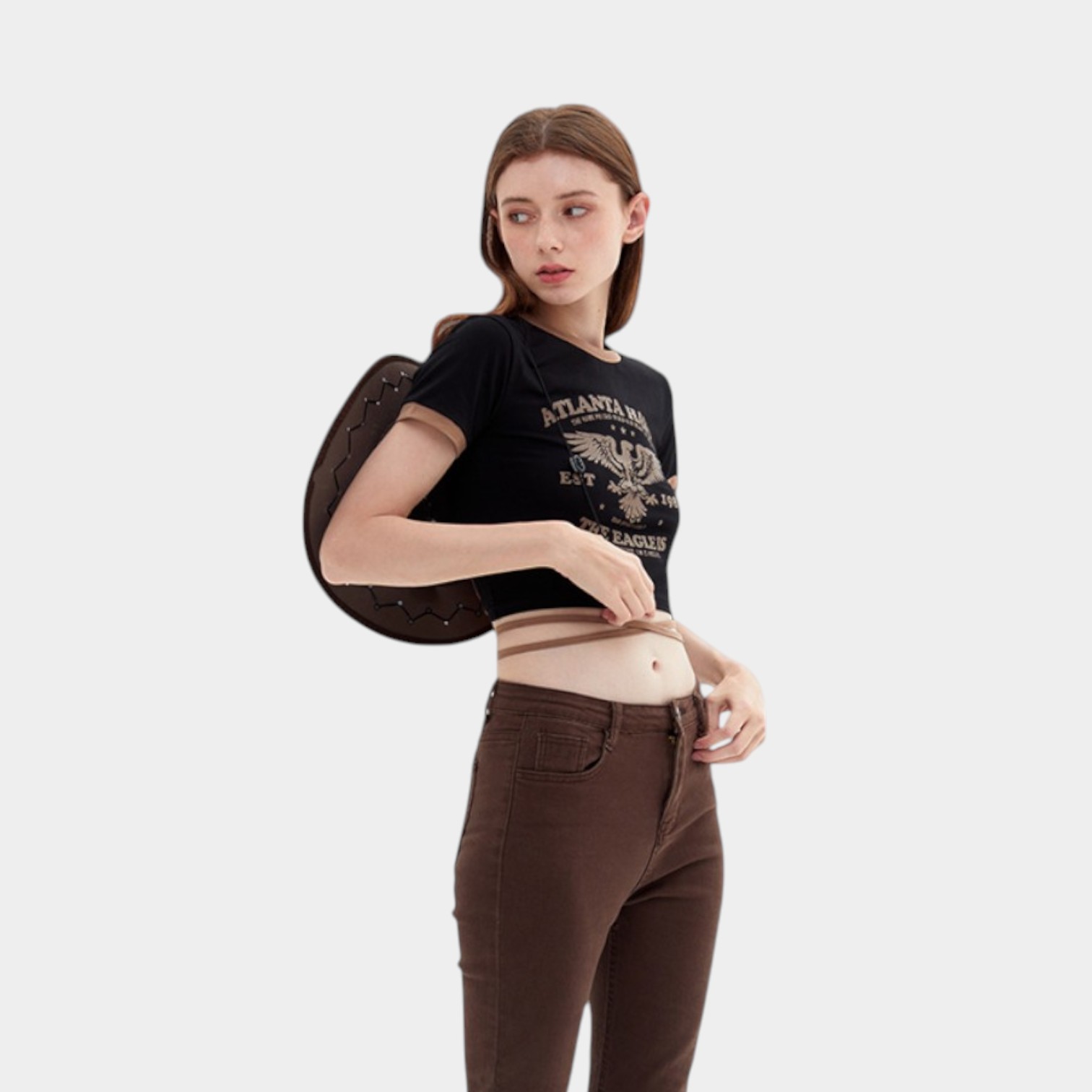 Damen Crop Top mit Textdruck und kurzen Ärmeln – Bild 4
