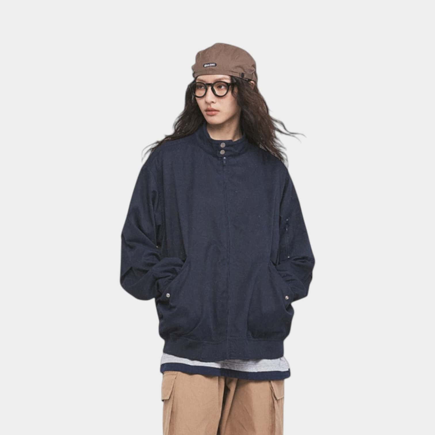 Damen Oversized Bomberjacke mit langen Ärmeln – Bild 4