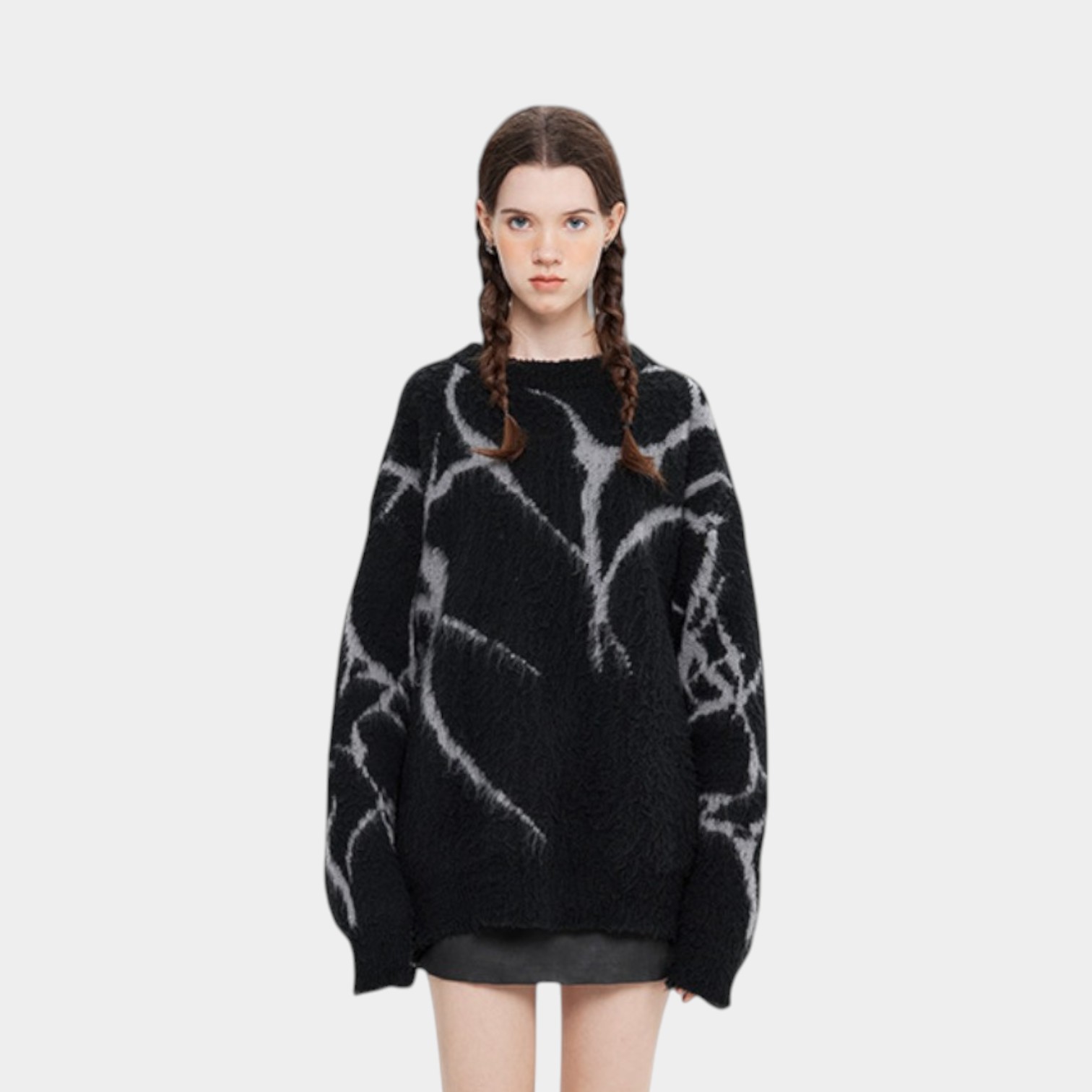 Damen Oversize Langarm Strickpullover – Bild 4