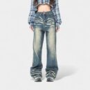 Retro Washed Cat Denim Jeans Men's Straight Leg American Style Autumn Winter New Fashion Brand OREETA Casual Cotton Jeans