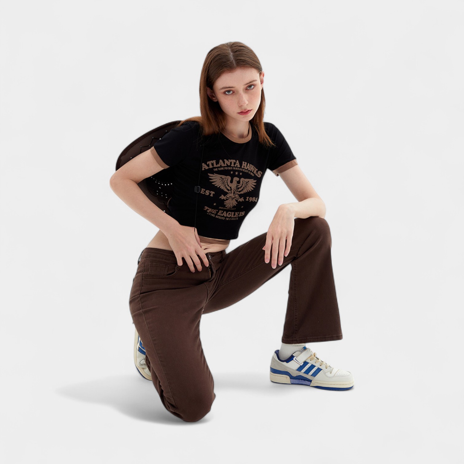 Damen Crop Top mit Textdruck und kurzen Ärmeln – Bild 6