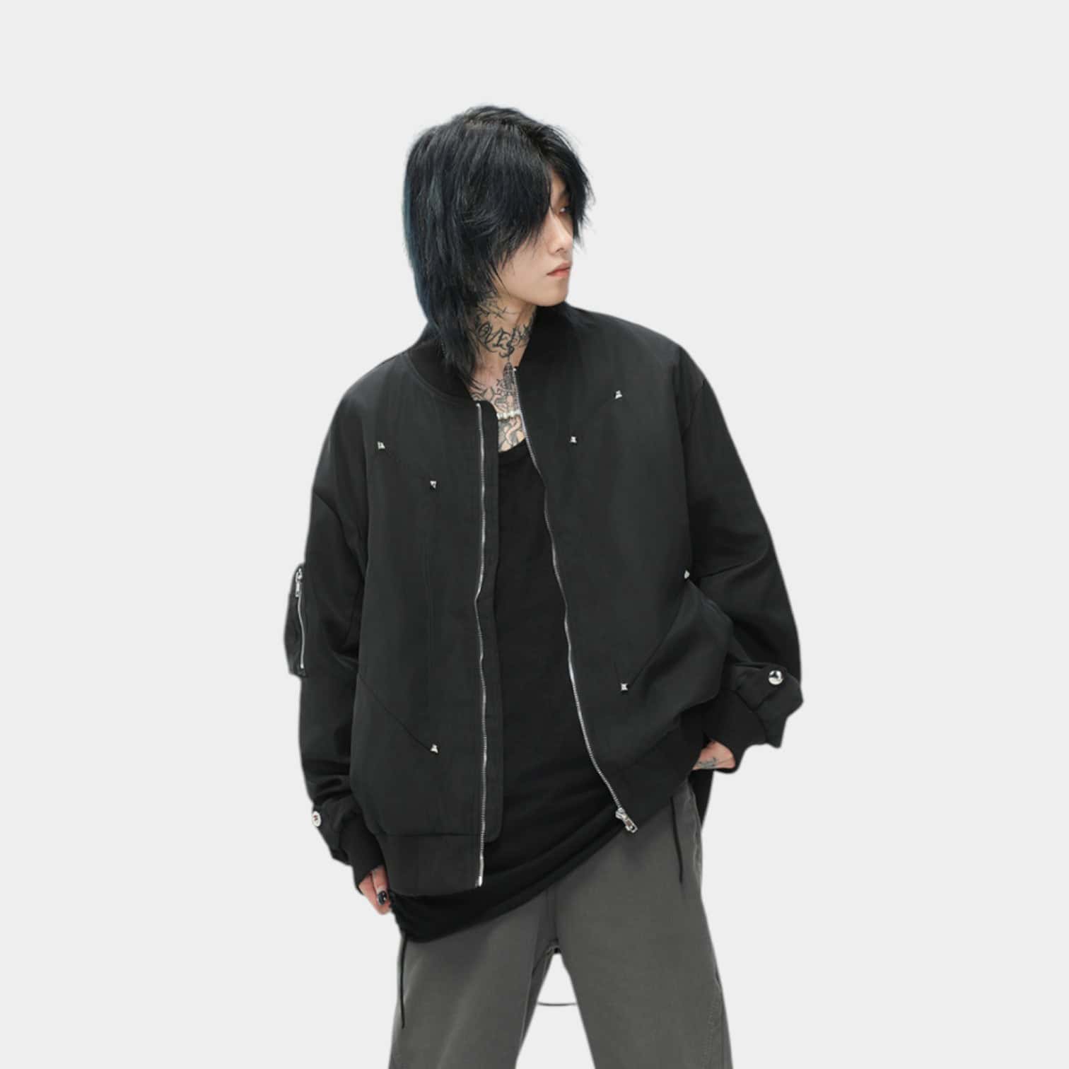 Unisex Bomberjacke mit langen Ärmeln und normaler Passform – Bild 5