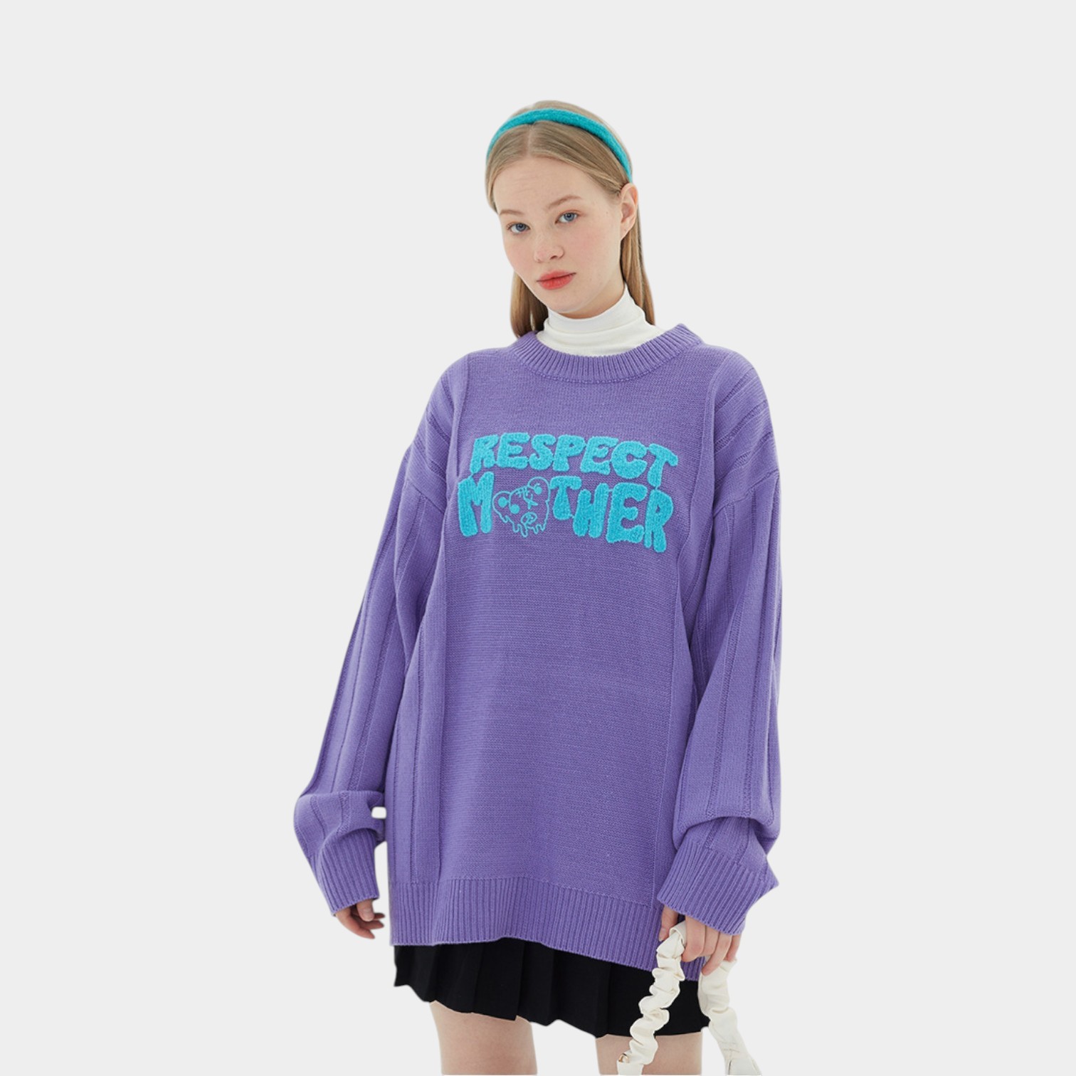 Unisex Strickpullover mit Textdruck und langen Ärmeln – Bild 2