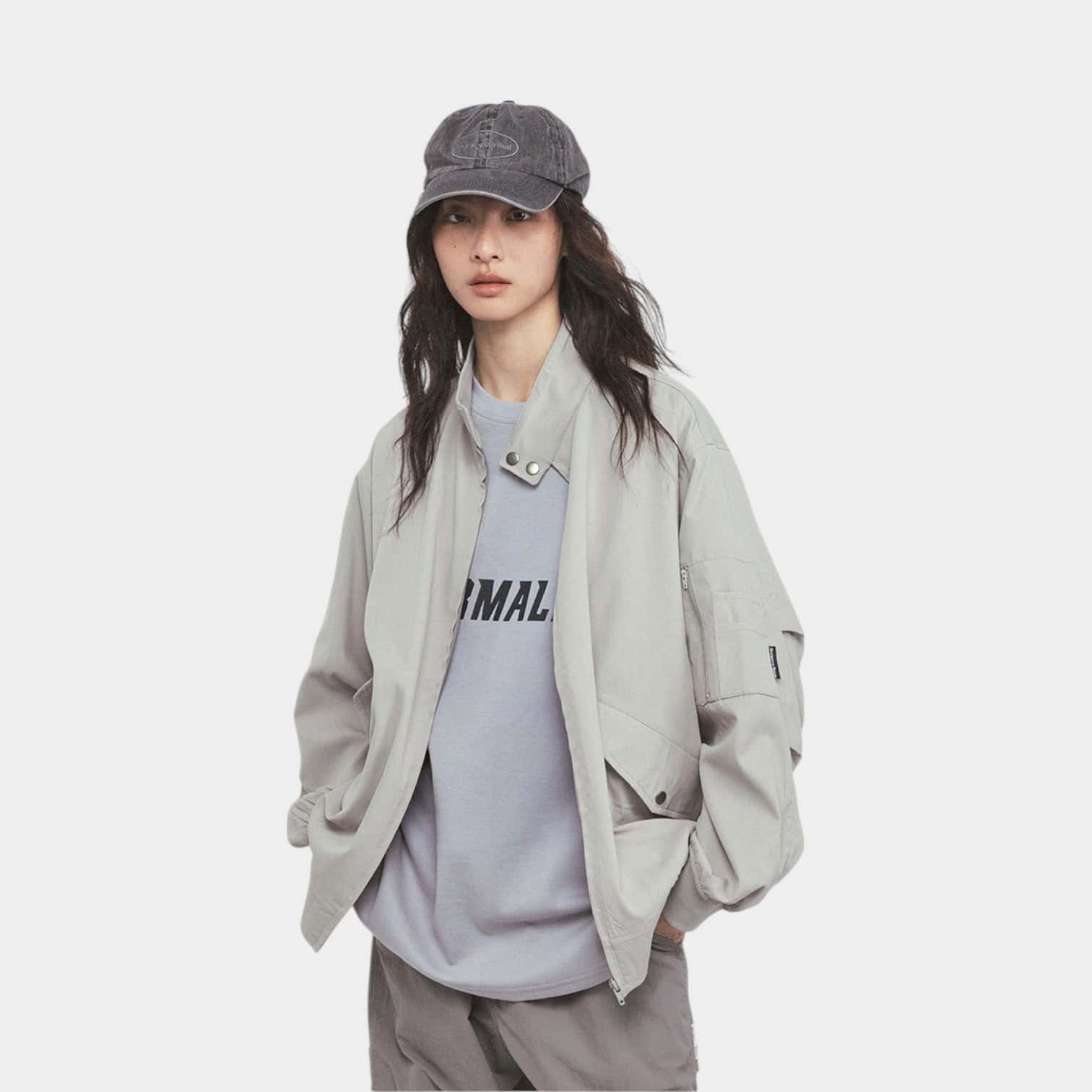 Damen Oversized Bomberjacke mit langen Ärmeln – Bild 3