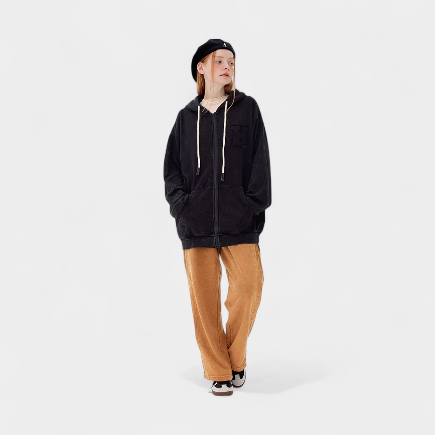 Herren Textdruck Langarm Reißverschluss Jacke – Bild 5