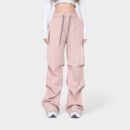 OREETA jeans American style workwear umbrella pants pleated straight pink casual pants loose fashion brand wide leg casual pants men