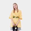 Unisex T-Shirt mit floralem Print und kurzen Ärmeln