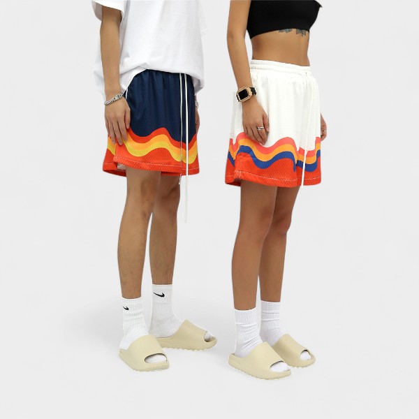 Unisex Nylonshorts mit Textdruck – Bild 3