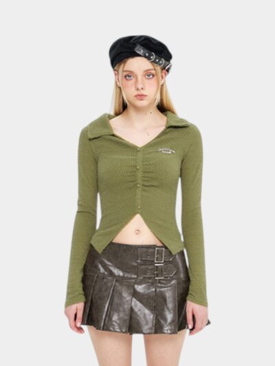 Women's Text print Long sleeves Crop Top