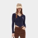 Damen Strickpullover mit Textdruck, lange Ärmel