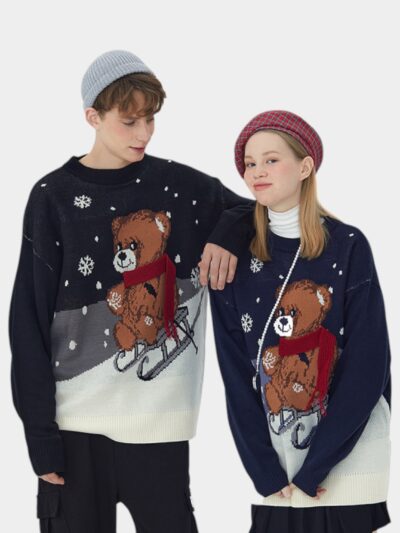 Unisex Anime/cartoon print Long sleeves Knitted Jumper