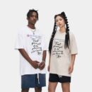 Unisex T-Shirt mit Textdruck und kurzen Ärmeln