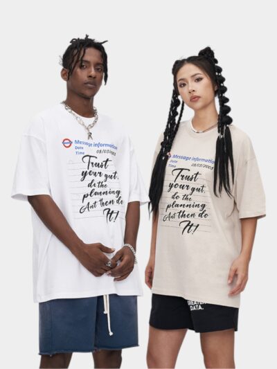 Unisex Text print Short sleeves T-Shirt