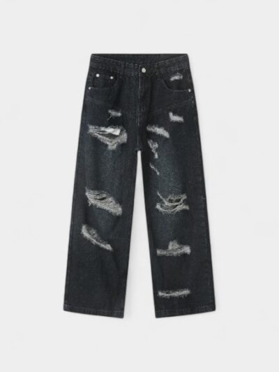 nirben denim | Ripped jeans men vibe wind Ruffian handsome loose straight American High Street ins retro pants