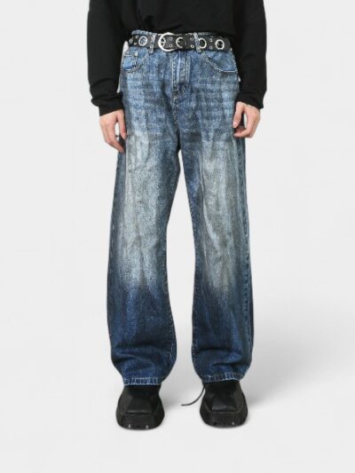 nirben Denim | New American retro irregular pleated design jeans men's niche ruffle handsome pants