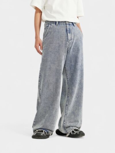INF Men's | Retro Ragged Wide Leg Jeans 2024 Spring and Summer New Street Washed Dressed Jeans