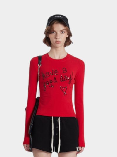 Women's Text print Long sleeves T-Shirt