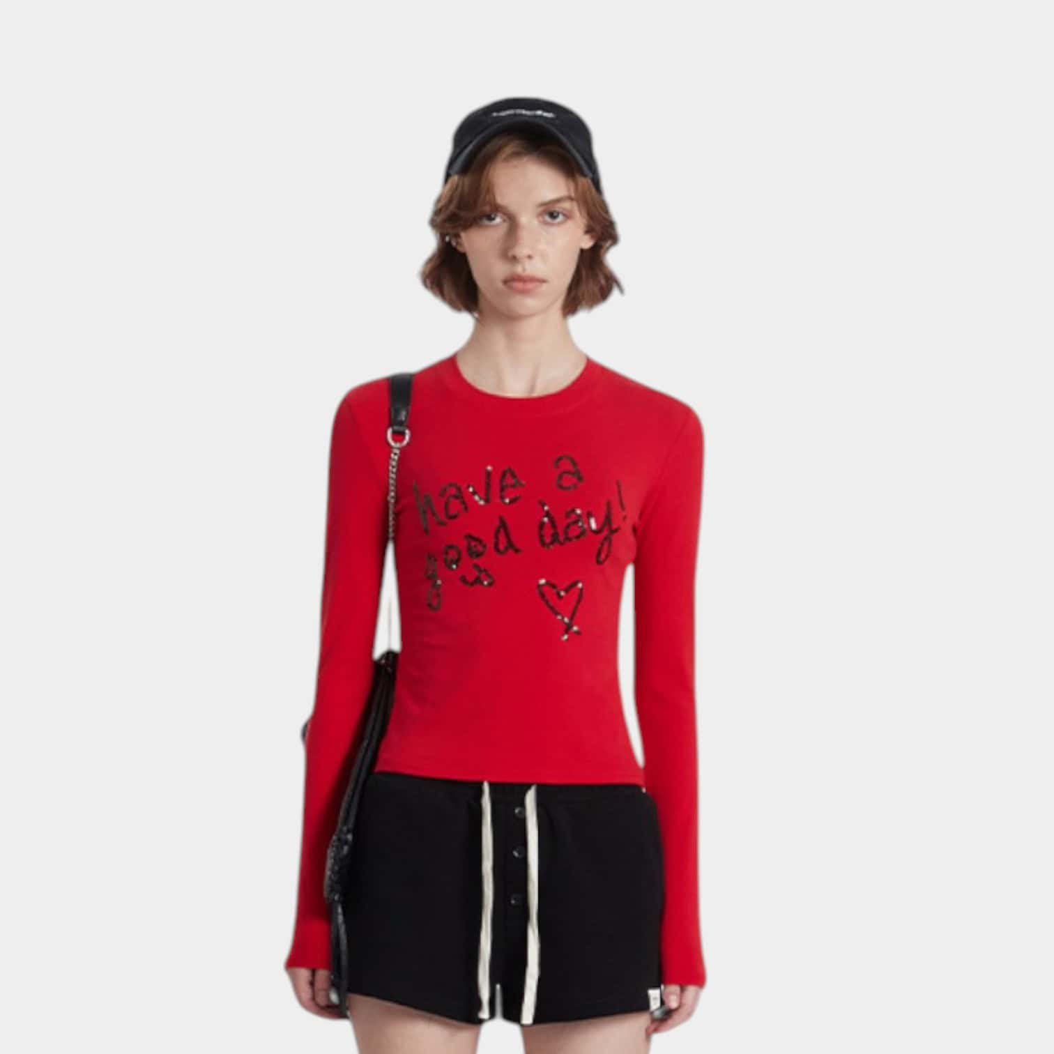 Damen Langarm T-Shirt mit Textdruck