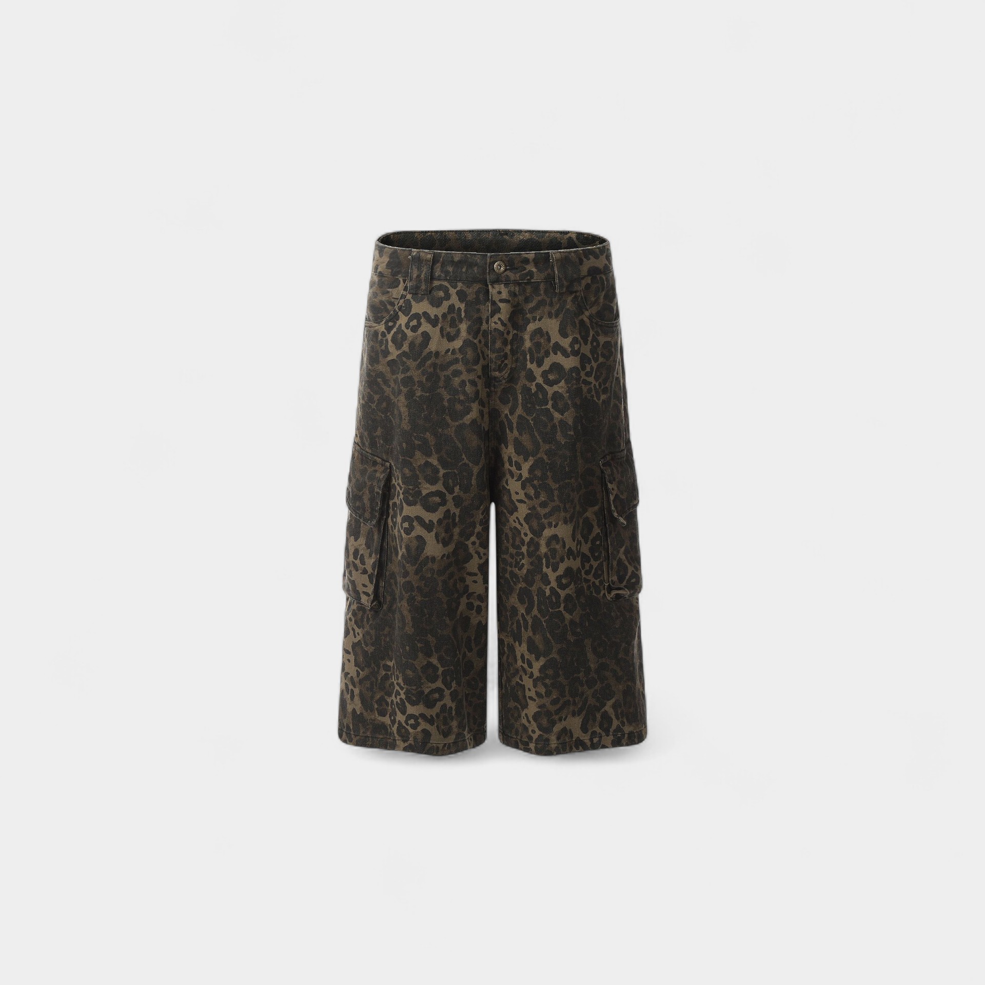 OREETA, cross-border custom American graffiti camouflage cropped pants summer tide brand cotton straight cropped shorts men