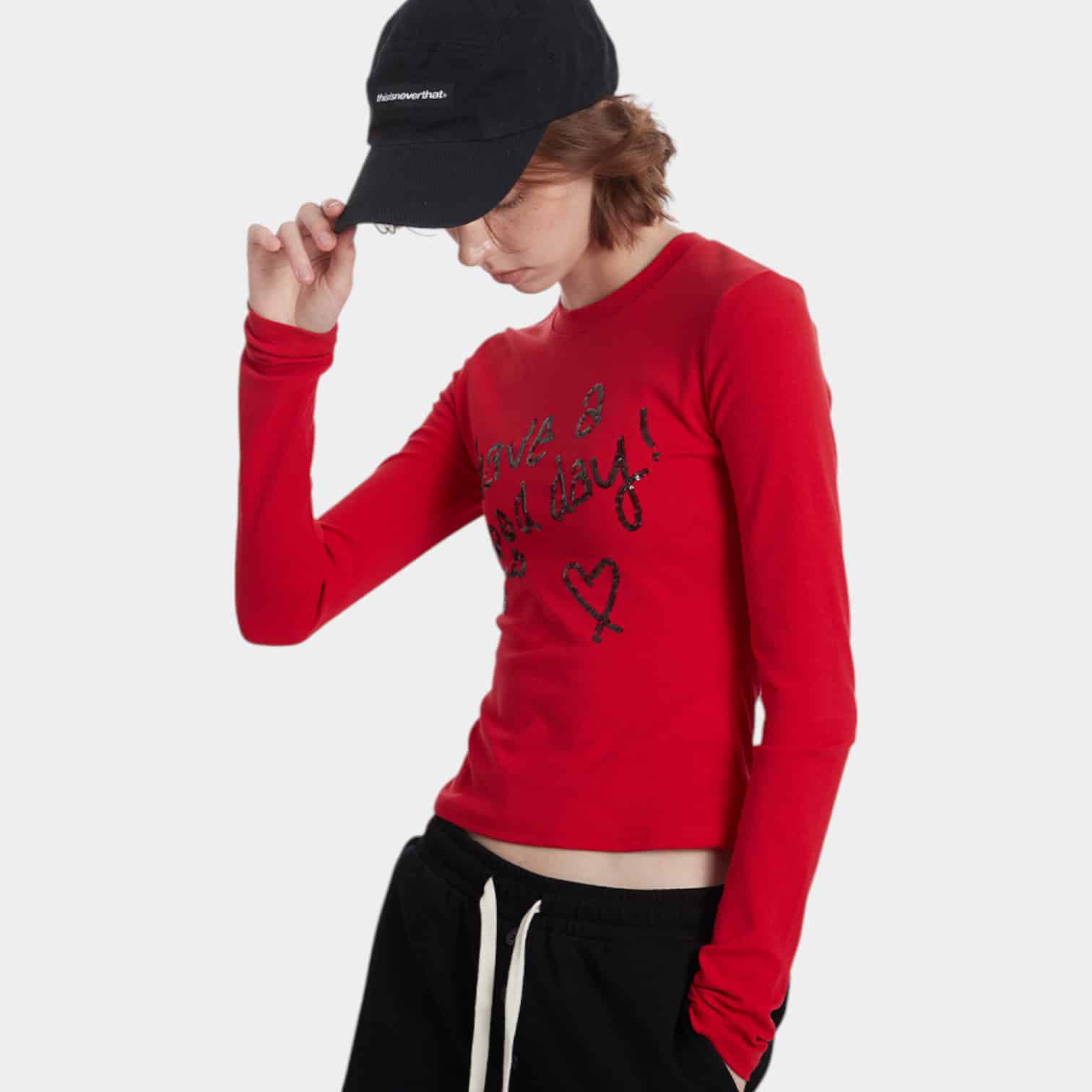 Damen Langarm T-Shirt mit Textdruck – Bild 5