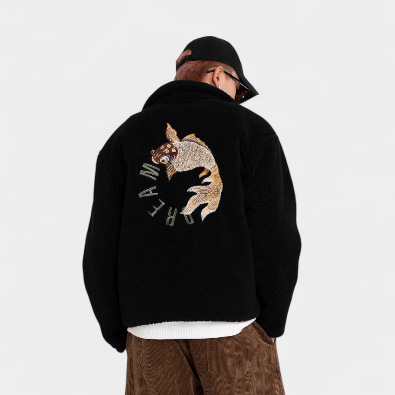 Herren Fleecejacke mit künstlerischem Druck und langen Ärmeln – Bild 4