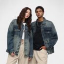 Unisex Oversized Jeansjacke mit langen Ärmeln