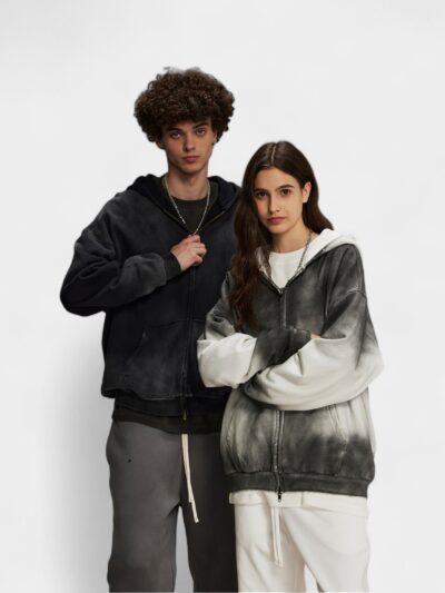 Unisex Oversized Long sleeves Zip up Jacket