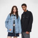 Unisex Oversized Jeansjacke mit langen Ärmeln