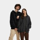 Unisex Übergroße Jacke mit langem Ärmeln und Reißverschluss