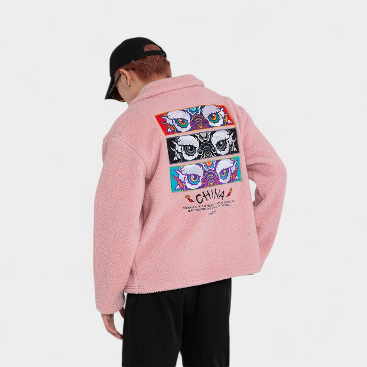 Herren Fleecejacke mit künstlerischem Druck und langen Ärmeln – Bild 6