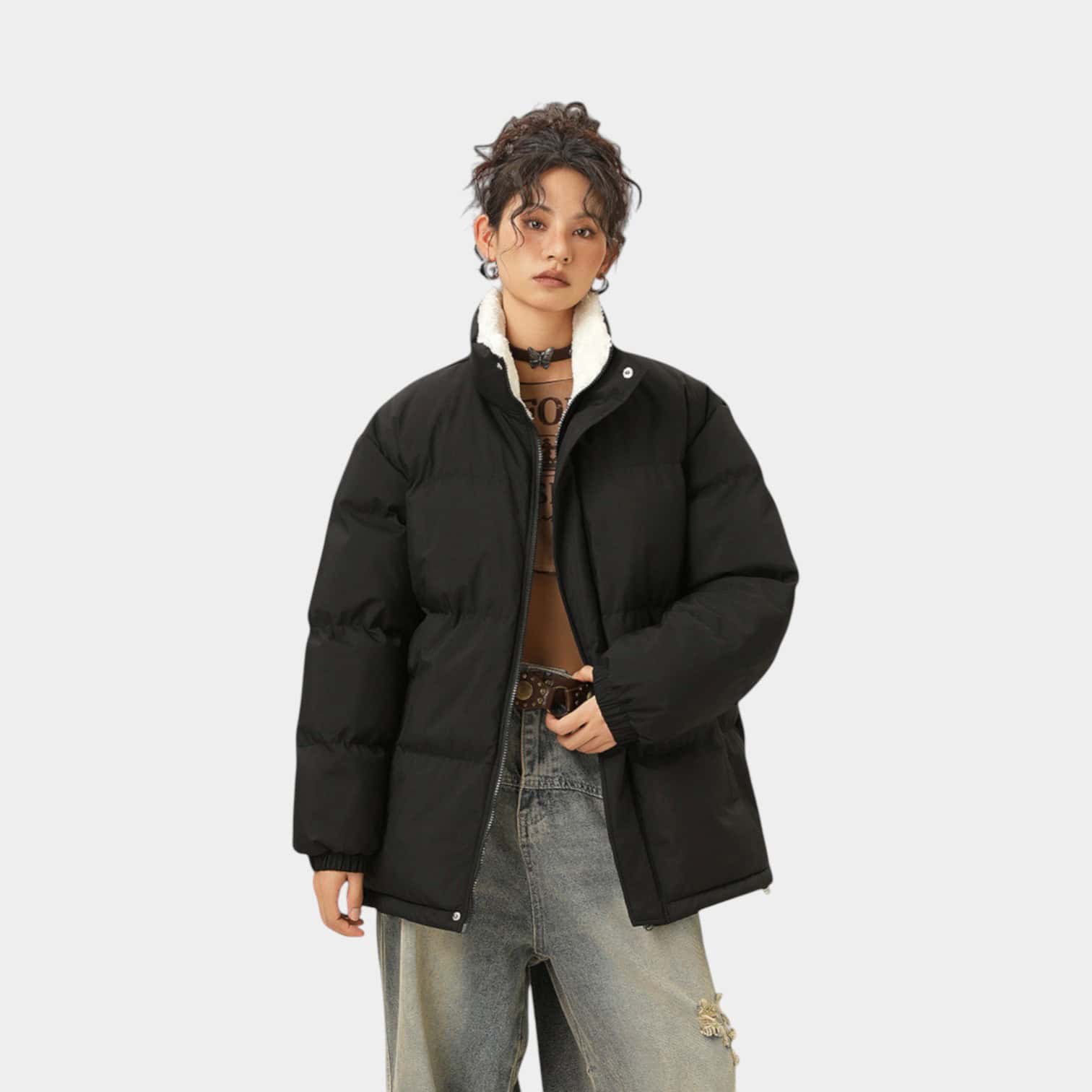 Damen Regular Fit Langarm Steppjacke