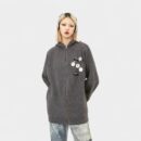 Damen Oversized Langarm Reißverschluss Jacke