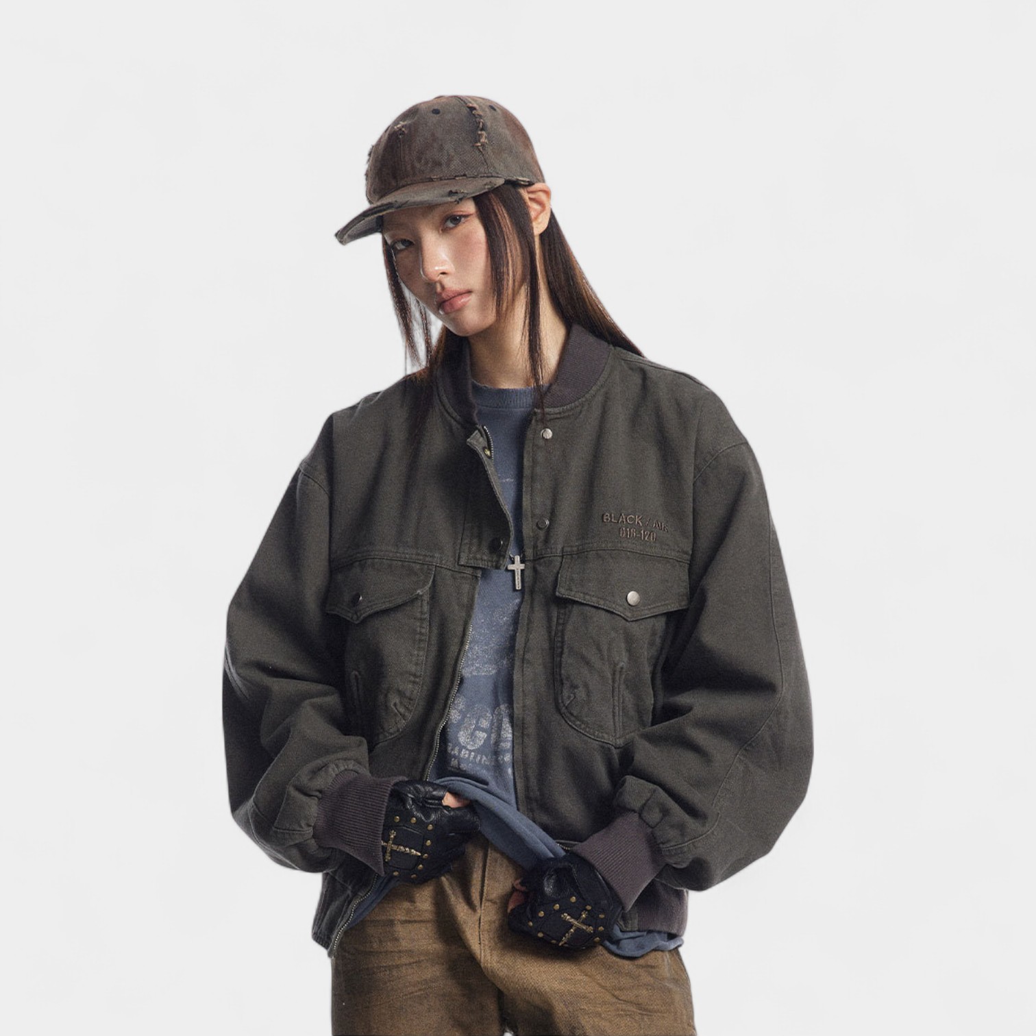 Herren Jeansjacke mit Textdruck und langen Ärmeln – Bild 6