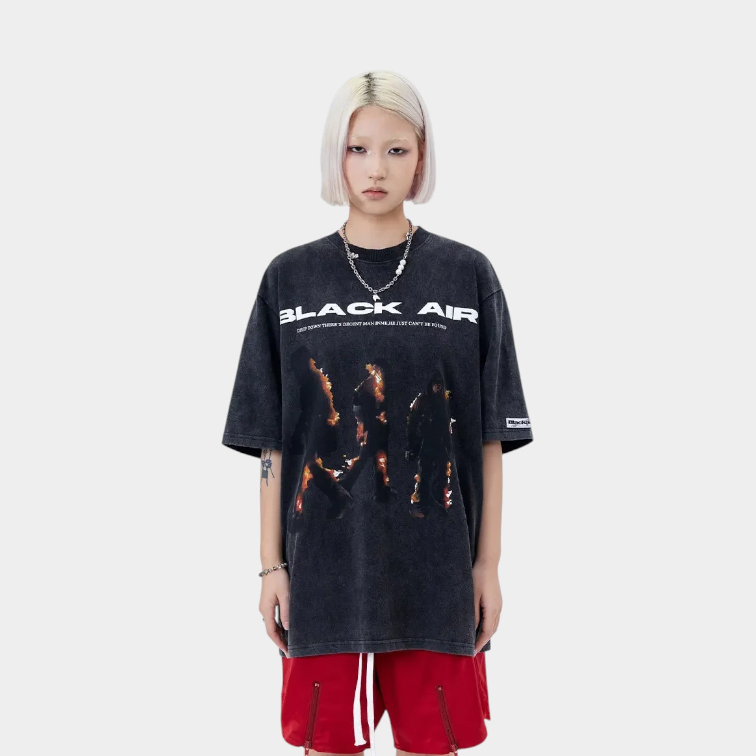 Damen T-Shirt mit künstlerischem Druck und kurzen Ärmeln