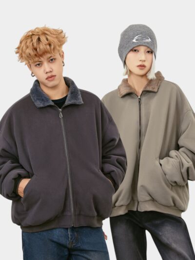 Unisex Oversized Long sleeves Zip up Jacket