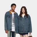 Unisex Regular Fit Jeansjacke mit langen Ärmeln