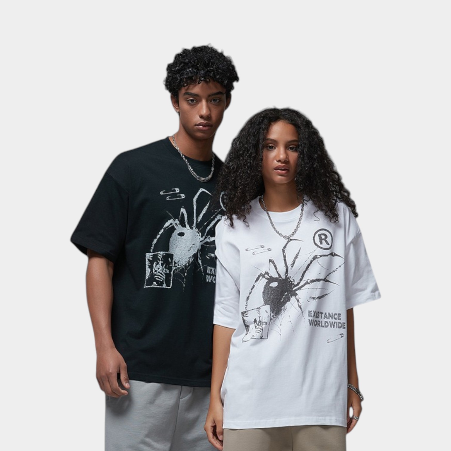 Unisex T-Shirt mit künstlerischem Aufdruck und kurzen Ärmeln