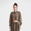 Damen Crop Top mit langen Ärmeln in normaler Passform