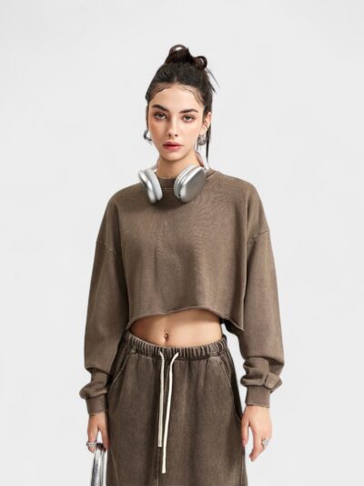 Women's Regular Fit Long sleeves Crop Top